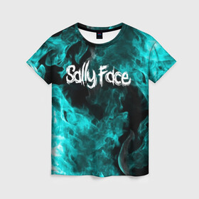 Женская футболка 3D с принтом SALLY FACE , 100% полиэфир ( синтетическое хлопкоподобное полотно) | прямой крой, круглый вырез горловины, длина до линии бедер | face | fire | flame | game | horror | larry | sally | sally face | sanity s fall | игра | ларри | мальчик с протезом | огонь | салли | салли фейс | ужасы