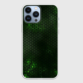 Чехол для iPhone 13 Pro Max с принтом ЗЕЛЕНАЯ БРОНЯ   GREEN STEEL ,  |  | abstraction | cyber | cyberpunk | future | geometry | hexagon | neon | techno | texture | абстракция | броня | геометрия | кибер | краски | неон | неоновый | сетка | соты | стальная броня | текстура | шестигранники