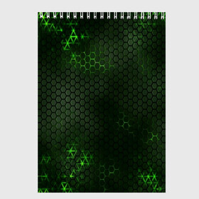 Скетчбук с принтом ЗЕЛЕНАЯ БРОНЯ GREEN STEEL , 100% бумага
 | 48 листов, плотность листов — 100 г/м2, плотность картонной обложки — 250 г/м2. Листы скреплены сверху удобной пружинной спиралью | Тематика изображения на принте: abstraction | cyber | cyberpunk | future | geometry | hexagon | neon | techno | texture | абстракция | броня | геометрия | кибер | краски | неон | неоновый | сетка | соты | стальная броня | текстура | шестигранники