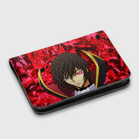 Картхолдер с принтом с принтом GODE GEASS  textured , натуральная матовая кожа | размер 7,3 х 10 см; кардхолдер имеет 4 кармана для карт; | абстракция | аниме | код гиас | лелуш британский | лелуш ламберг | лелуш ламперуж | текстура