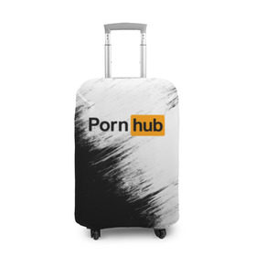 Чехол для чемодана 3D с принтом Pornhub , 86% полиэфир, 14% спандекс | двустороннее нанесение принта, прорези для ручек и колес | brazzers | браззерс