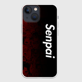 Чехол для iPhone 13 mini с принтом Senpai (Ahegao) ,  |  | 2 versia | ahegao | anime | manga | paint | red | sempai | senpai | sup | supreme | trend | white | аниме | белый | манга | семпай | сенпай | суп | суприм