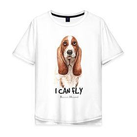 Мужская футболка хлопок Oversize с принтом Бассет-хаунд , 100% хлопок | свободный крой, круглый ворот, “спинка” длиннее передней части | dog | бассет | бассет хаунд | собака | собаки | хаунд
