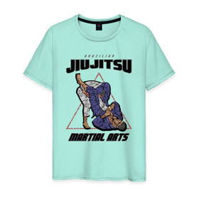 Мужская футболка хлопок с принтом Джиу-джитсу , 100% хлопок | прямой крой, круглый вырез горловины, длина до линии бедер, слегка спущенное плечо. | Тематика изображения на принте: jiu jitsu | джиу джитсу | джиу джицу