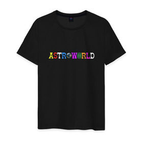 Мужская футболка хлопок с принтом astroworld , 100% хлопок | прямой крой, круглый вырез горловины, длина до линии бедер, слегка спущенное плечо. | Тематика изображения на принте: astroworld | astroworld merch | astroworld travis | merch | travis scott | travis scott astroworld | альбом astroworld | дженнер трэвис скотт | трэвис скотт