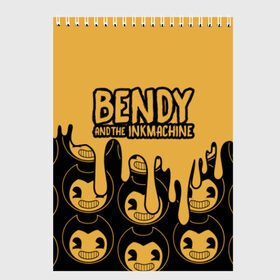 Скетчбук с принтом Bendy And The Ink Machine (36) , 100% бумага
 | 48 листов, плотность листов — 100 г/м2, плотность картонной обложки — 250 г/м2. Листы скреплены сверху удобной пружинной спиралью | bendy | bendy and the ink machine | devil | game | horror | ink | mask | бенди | бенди и чернильная машина | краска | чернила