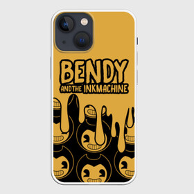 Чехол для iPhone 13 mini с принтом Bendy And The Ink Machine (36) ,  |  | bendy | bendy and the ink machine | devil | game | horror | ink | mask | бенди | бенди и чернильная машина | краска | чернила