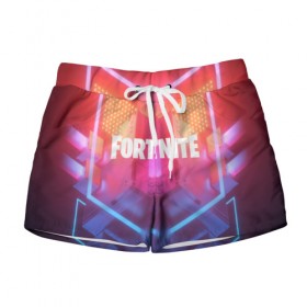 Женские шорты 3D с принтом FORTNITE SEASON 9 , 100% полиэстер | прямой крой, два кармана без застежек по бокам. Мягкая трикотажная резинка на поясе, внутри которой широкие завязки. Длина до середины бедра | 2019 | armor | armour | cybersport | esport | fortnite | game | logo | season 9 | броня | игра | киберспорт | сезон 9 | фиолетовый | фортнайт