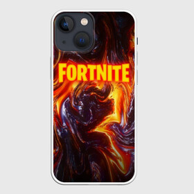 Чехол для iPhone 13 mini с принтом FORTNITE LIQUID FIRE ,  |  | 2019 | armor | armour | cybersport | esport | fortnite | game | llama | logo | броня | игра | киберспорт | лава. | лама | фиолетовый | фирменные цвета | фортнайт