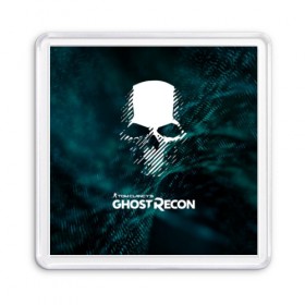 Магнит 55*55 с принтом GHOST RECON , Пластик | Размер: 65*65 мм; Размер печати: 55*55 мм | bones | breakpoint | ghost | ghost recon | ghost recon breakpoint | logo | mask | skell technology | skull | tom clancys | tom clancys ghost recon breakpoint | wildlands | лого | маска | призрак | череп