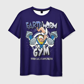 Мужская футболка 3D с принтом Earth Worm Gym , 100% полиэфир | прямой крой, круглый вырез горловины, длина до линии бедер | bodybuilding | diet | exercise | fitness | gym | heath | motivation | muscle | phil | training | workout | бодибилдинг | мотивация | спорт | трансформация | фитнес | эстетичный