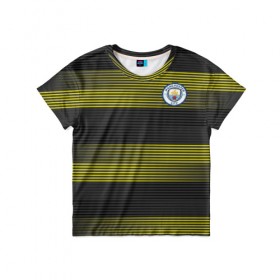 Детская футболка 3D с принтом Manchester City - Pre Match Top , 100% гипоаллергенный полиэфир | прямой крой, круглый вырез горловины, длина до линии бедер, чуть спущенное плечо, ткань немного тянется | 0x000000123 | fcmn | manchester city | ман сити | манчестер сити