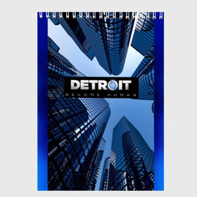 Скетчбук с принтом Detroit Вecome Human , 100% бумага
 | 48 листов, плотность листов — 100 г/м2, плотность картонной обложки — 250 г/м2. Листы скреплены сверху удобной пружинной спиралью | Тематика изображения на принте: 3d | cтать человеком | detroit city | detroit: вecome human | игра | интерактивная | квест | кинематограф | приключения | франция