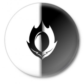 Значок с принтом Code Geass ( Black-White). ,  металл | круглая форма, металлическая застежка в виде булавки | аниме | знак гиаса | код гиас | силуэт | эмблема