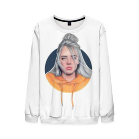 Мужской свитшот 3D с принтом Billie Eilish art 1 , 100% полиэстер с мягким внутренним слоем | круглый вырез горловины, мягкая резинка на манжетах и поясе, свободная посадка по фигуре | art | billie | billie eilish | eilish | music | pop | trend | арт | билли айлиш | музыка | тренд