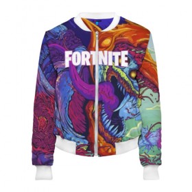 Женский бомбер 3D с принтом FORTNITE HYPERBEAST , 100% полиэстер | застегивается на молнию, по бокам два кармана без застежек, мягкие манжеты, по низу бомбера и на воротнике — эластичная резинка | 2019 | armor | armour | cybersport | esport | fortnite | game | hyperbeast | logo | monster | season 9 | skin | броня | игра | киберспорт | сезон 9 | фиолетовый | фортнайт