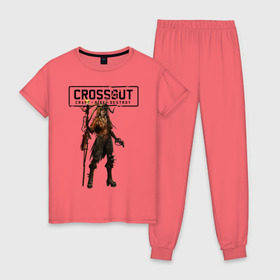 Женская пижама хлопок с принтом Crossout Одегон , 100% хлопок | брюки и футболка прямого кроя, без карманов, на брюках мягкая резинка на поясе и по низу штанин | craft | craftridedestroy | crossout | destroy | game | pc | pc game | ps3 | ps4 | ride | wiki | xbox