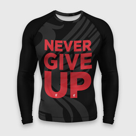Мужской рашгард 3D с принтом Never Give UP 4 0 ,  |  | Тематика изображения на принте: liverpool | never give up | salah | ливерпуль | салах | футболка салаха