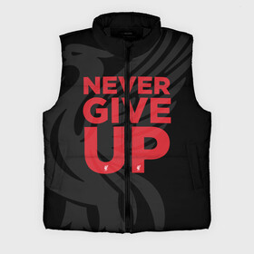 Мужской жилет утепленный 3D с принтом Never Give UP 4 0 ,  |  | liverpool | never give up | salah | ливерпуль | салах | футболка салаха