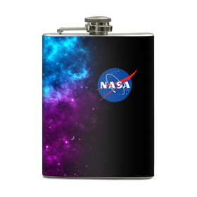 Фляга с принтом NASA (SPACE) 4.2 , металлический корпус | емкость 0,22 л, размер 125 х 94 мм. Виниловая наклейка запечатывается полностью | Тематика изображения на принте: nasa | paint | space | звезды | космос | краска | наса | черная дыра