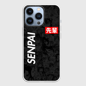 Чехол для iPhone 13 Pro с принтом Senpai (Поло) ,  |  | 2 versia | ahegao | anime | manga | paint | red | sempai | senpai | sup | supreme | trend | white | аниме | белый | манга | семпай | сенпай | суп | суприм