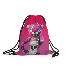 Рюкзак-мешок 3D с принтом Only You! , 100% полиэстер | плотность ткани — 200 г/м2, размер — 35 х 45 см; лямки — толстые шнурки, застежка на шнуровке, без карманов и подкладки | battle royale | bear | fortnite | pink | батл роял | медведь | розовый | фортнайт | фурри