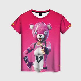 Женская футболка 3D с принтом Only You! , 100% полиэфир ( синтетическое хлопкоподобное полотно) | прямой крой, круглый вырез горловины, длина до линии бедер | battle royale | bear | fortnite | pink | батл роял | медведь | розовый | фортнайт | фурри
