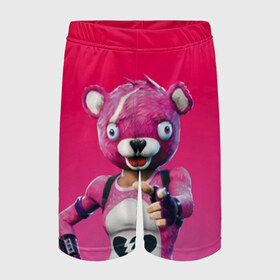 Детские спортивные шорты 3D с принтом Only You! ,  100% полиэстер
 | пояс оформлен широкой мягкой резинкой, ткань тянется
 | Тематика изображения на принте: battle royale | bear | fortnite | pink | батл роял | медведь | розовый | фортнайт | фурри