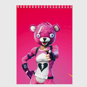 Скетчбук с принтом Only You! , 100% бумага
 | 48 листов, плотность листов — 100 г/м2, плотность картонной обложки — 250 г/м2. Листы скреплены сверху удобной пружинной спиралью | battle royale | bear | fortnite | pink | батл роял | медведь | розовый | фортнайт | фурри