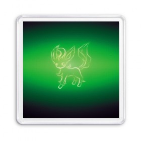 Магнит 55*55 с принтом Green Fox , Пластик | Размер: 65*65 мм; Размер печати: 55*55 мм | detective pikachu | pikachu | pokeball | pokemon | детектив пикачу | пикачу | покебол | покемон