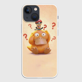 Чехол для iPhone 13 mini с принтом Псайдак ,  |  | Тематика изображения на принте: detective pikachu | pikachu | pokeball | pokemon | psyduck | детектив пикачу | пикачу | покебол | покемон | псайдак