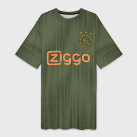 Платье-футболка 3D с принтом Ajax away 19 20 ,  |  | ajax | champions | holland | league | nederlands | аякс | голландия | лига чемпионов