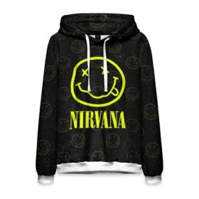 Мужская толстовка 3D с принтом Nirvana 1 , 100% полиэстер | двухслойный капюшон со шнурком для регулировки, мягкие манжеты на рукавах и по низу толстовки, спереди карман-кенгуру с мягким внутренним слоем. | cobain | kurt | kurt cobain | nirvana | rock | smile | гитара | кобейн | курт | курт кобейн | нирвана | рок