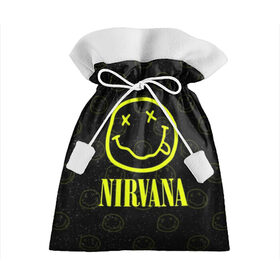 Подарочный 3D мешок с принтом Nirvana 1 , 100% полиэстер | Размер: 29*39 см | Тематика изображения на принте: cobain | kurt | kurt cobain | nirvana | rock | smile | гитара | кобейн | курт | курт кобейн | нирвана | рок
