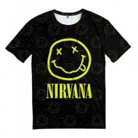 Мужская футболка 3D с принтом Nirvana 1 , 100% полиэфир | прямой крой, круглый вырез горловины, длина до линии бедер | cobain | kurt | kurt cobain | nirvana | rock | smile | гитара | кобейн | курт | курт кобейн | нирвана | рок