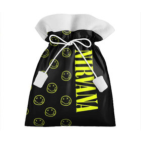 Подарочный 3D мешок с принтом Nirvana 2 , 100% полиэстер | Размер: 29*39 см | Тематика изображения на принте: cobain | kurt | kurt cobain | nirvana | rock | smile | гитара | кобейн | курт | курт кобейн | нирвана | рок