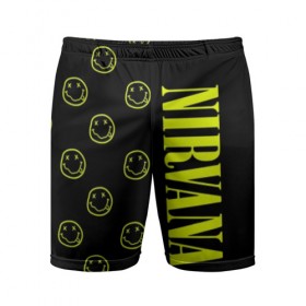 Мужские шорты 3D спортивные с принтом Nirvana 2 ,  |  | cobain | kurt | kurt cobain | nirvana | rock | smile | гитара | кобейн | курт | курт кобейн | нирвана | рок