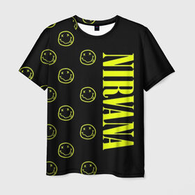 Мужская футболка 3D с принтом Nirvana 2 , 100% полиэфир | прямой крой, круглый вырез горловины, длина до линии бедер | cobain | kurt | kurt cobain | nirvana | rock | smile | гитара | кобейн | курт | курт кобейн | нирвана | рок