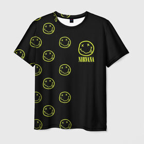 Мужская футболка 3D с принтом Nirvana 3 , 100% полиэфир | прямой крой, круглый вырез горловины, длина до линии бедер | 