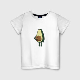 Детская футболка хлопок с принтом Авокадо , 100% хлопок | круглый вырез горловины, полуприлегающий силуэт, длина до линии бедер | авокадо | фрукт