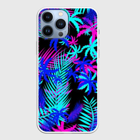 Чехол для iPhone 13 Pro Max с принтом НЕОНОВЫЕ ТРОПИКИ   TROPICAL NEON ,  |  | Тематика изображения на принте: hotline miami | neon | new retro wave | outrun | outrun electro | paints | palmen | rainbow | retro | retrowave | summer | synth | synthwave | tropical | брызги | брызги красок | звёзды | космос | краски | лето | неон | пальмы | радуга | 