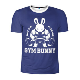 Мужская футболка 3D спортивная с принтом GYM BUNNY , 100% полиэстер с улучшенными характеристиками | приталенный силуэт, круглая горловина, широкие плечи, сужается к линии бедра | bodybuilding | diet | exercise | fitness | gym | heath | motivation | muscle | phil | training | workout | бодибилдинг | мотивация | спорт | трансформация | фитнес | эстетичный