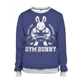 Женский свитшот 3D с принтом GYM BUNNY , 100% полиэстер с мягким внутренним слоем | круглый вырез горловины, мягкая резинка на манжетах и поясе, свободная посадка по фигуре | bodybuilding | diet | exercise | fitness | gym | heath | motivation | muscle | phil | training | workout | бодибилдинг | мотивация | спорт | трансформация | фитнес | эстетичный