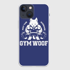 Чехол для iPhone 13 mini с принтом GYM WOOF ,  |  | Тематика изображения на принте: bodybuilding | diet | exercise | fitness | gym | heath | motivation | muscle | phil | training | workout | бодибилдинг | мотивация | спорт | трансформация | фитнес | эстетичный