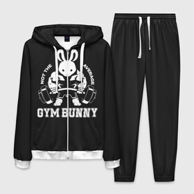 Мужской костюм 3D с принтом GYM BUNNY , 100% полиэстер | Манжеты и пояс оформлены тканевой резинкой, двухслойный капюшон со шнурком для регулировки, карманы спереди | Тематика изображения на принте: bodybuilding | diet | exercise | fitness | gym | heath | motivation | muscle | phil | training | workout | бодибилдинг | мотивация | спорт | трансформация | фитнес | эстетичный