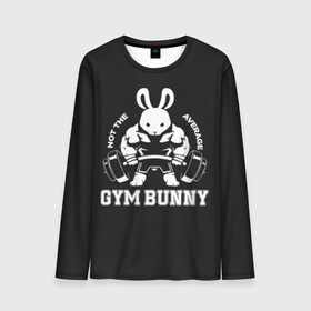 Мужской лонгслив 3D с принтом GYM BUNNY , 100% полиэстер | длинные рукава, круглый вырез горловины, полуприлегающий силуэт | Тематика изображения на принте: bodybuilding | diet | exercise | fitness | gym | heath | motivation | muscle | phil | training | workout | бодибилдинг | мотивация | спорт | трансформация | фитнес | эстетичный