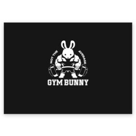 Поздравительная открытка с принтом GYM BUNNY , 100% бумага | плотность бумаги 280 г/м2, матовая, на обратной стороне линовка и место для марки
 | bodybuilding | diet | exercise | fitness | gym | heath | motivation | muscle | phil | training | workout | бодибилдинг | мотивация | спорт | трансформация | фитнес | эстетичный