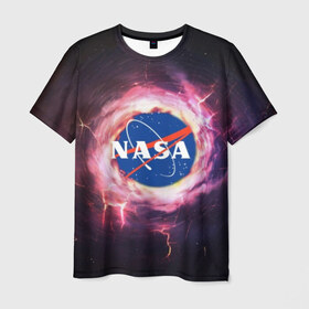 Мужская футболка 3D с принтом Nasa. , 100% полиэфир | прямой крой, круглый вырез горловины, длина до линии бедер | galaxy | nasa | outer space | space company | star | астрономия | галактика | звезды | космическая компания | космическое пространство | космос | наса
