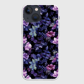 Чехол для iPhone 13 mini с принтом Цветочный сад ,  |  | бутоны | вишня | зимняя вишня | красные ягоды | летняя | лето | листья | малина | мода | плоды | сочная | цветы | ягоды | яркая