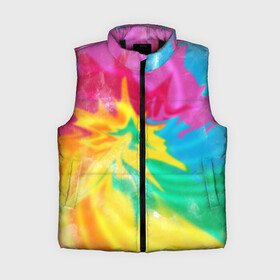 Женский жилет утепленный 3D с принтом Tie Dye ,  |  | tie dye | tie dye краски | tie dye купить | стиль tie dye | футболка tie dye